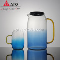 ATO Blue Crystal Glaster Pitcher Water Chalttle Jug